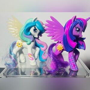 2013 MLP Princess Celestia/Twilight Sparkle 5” Vinyl Figures with Brushable Tail